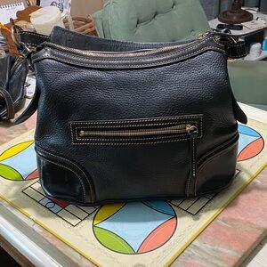Dooney & Bourke Black Pebbled Leather Shoulder Bag